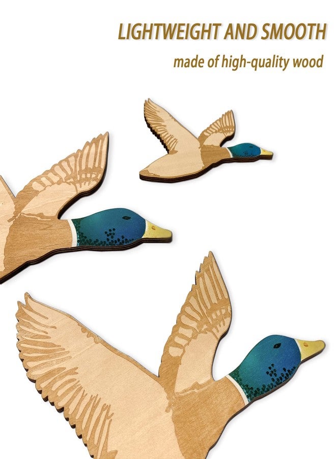 Midrean 3 Pcs Wooden Ducks Wall Decor for Bedroom Rustic Farm Carved Wood Wall Art for Home Living Room Kitchen Office Decorations - Image 3